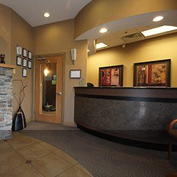 Welcoming front desk in New Lenox dental office