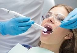 Dentist capturing intraoral images