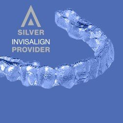 Invisalign tray with Silver Invisalign Provider logo