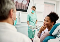 Woman in dental chair