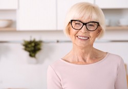 An older woman smiling