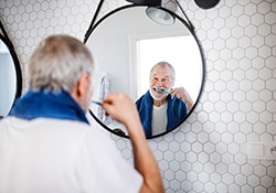 Man brushing his teeth