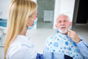 a patient before undergoing a root canal 