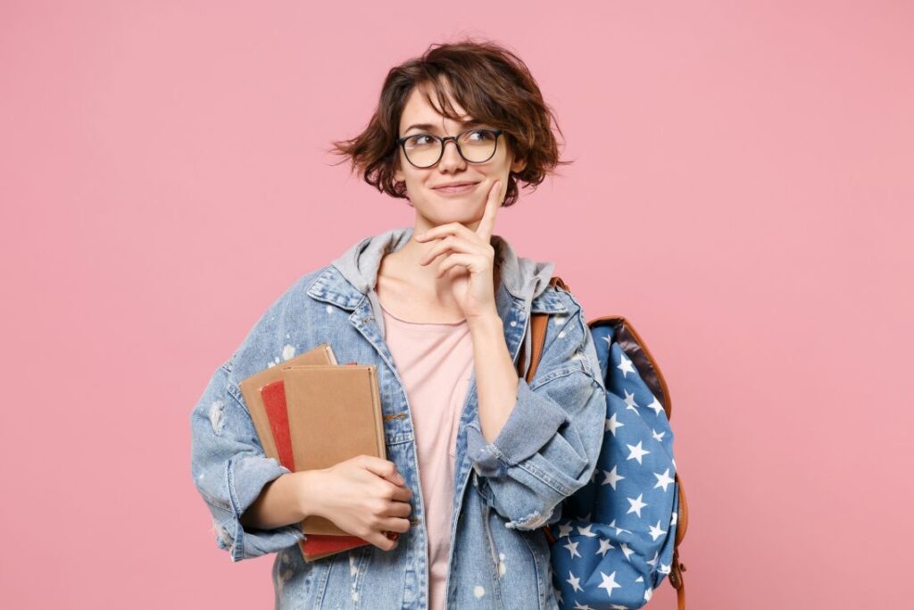 A college student with a backpack